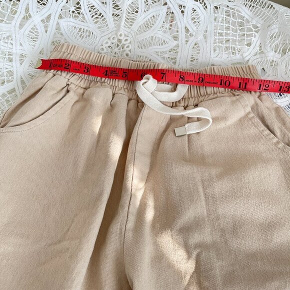 Paper-bag High-waist Drawstring Trouser Pants Tan - XS - Picture 5 of 6